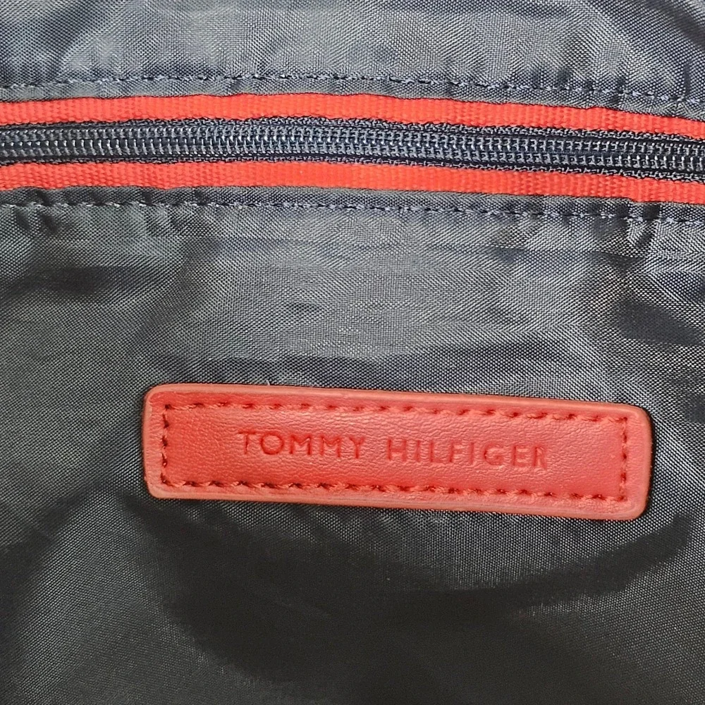 Tommy Hilfiger Hobo Bag Shoulder Purse Monogram Brown Tassel Logo Canvas Medium‎